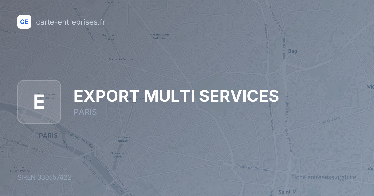 EXPORT MULTI SERVICES — 330557422 — fiche entreprise