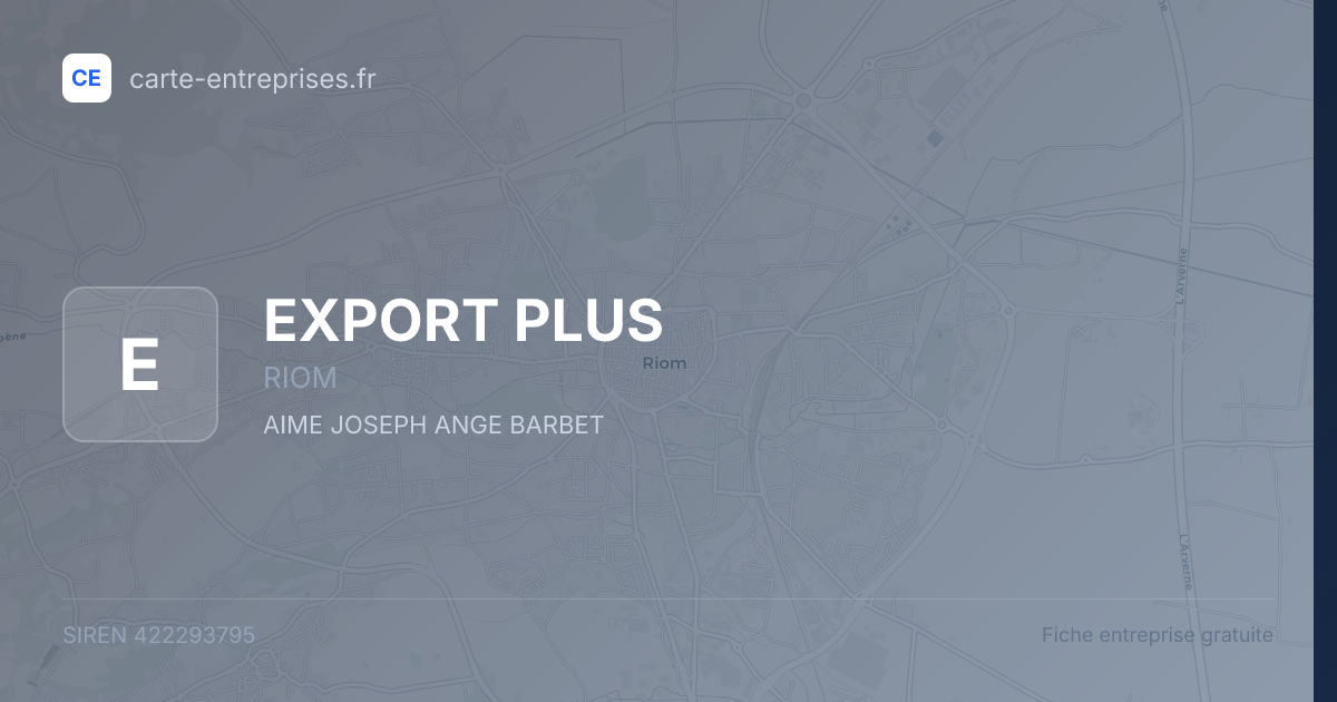 EXPORT PLUS — 422293795 — fiche entreprise