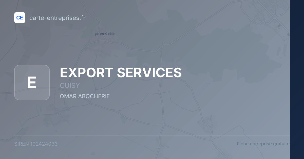 EXPORT SERVICES — 102424033 — fiche entreprise