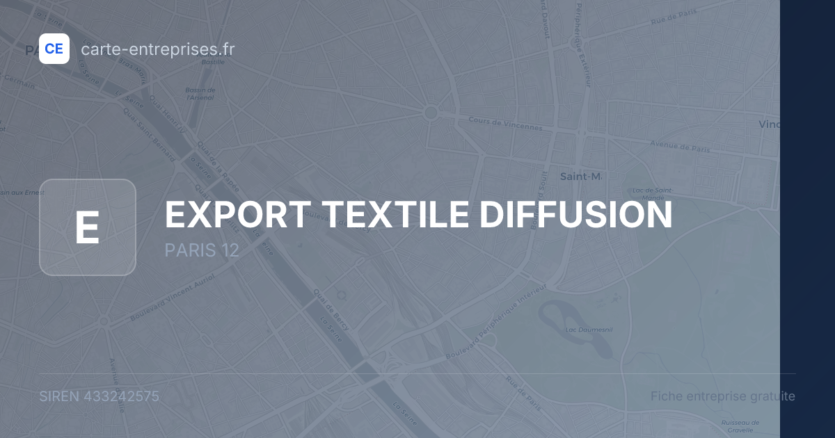 EXPORT TEXTILE DIFFUSION — 433242575 — fiche entreprise