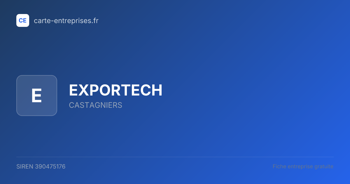 EXPORTECH — 390475176 — fiche entreprise