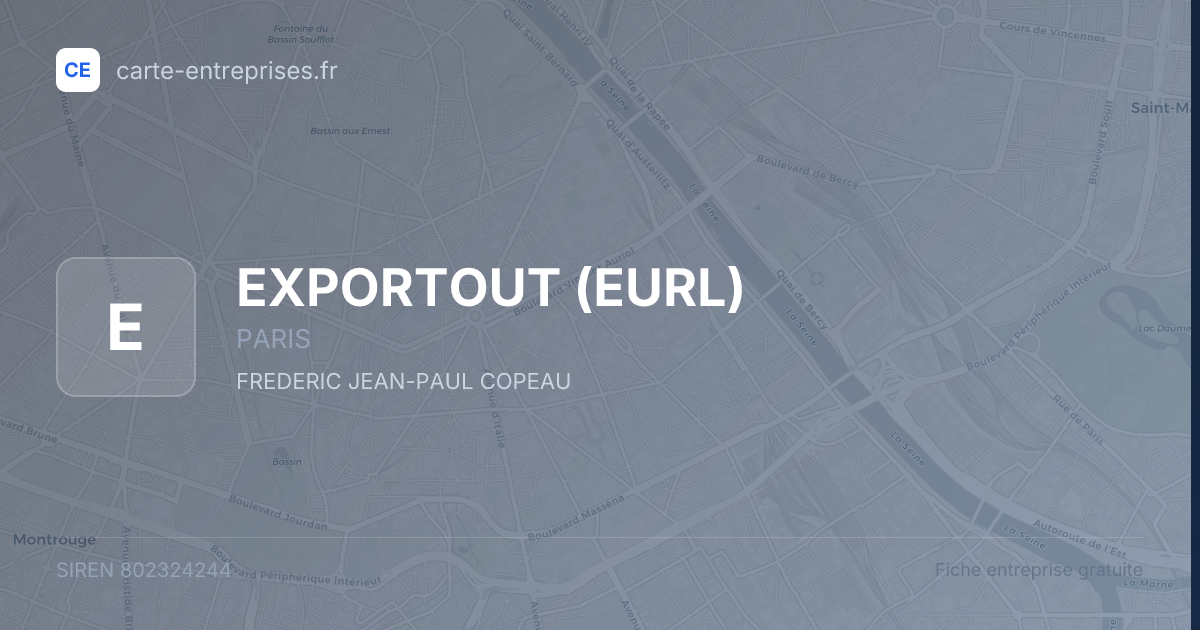 EXPORTOUT (EURL) — 802324244 — fiche entreprise