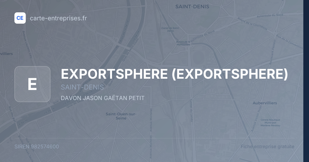 EXPORTSPHERE — 982574600 — fiche entreprise
