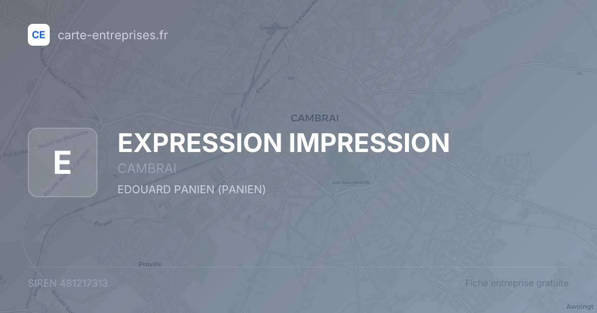 EXPRESSION IMPRESSION — 481217313 — fiche entreprise