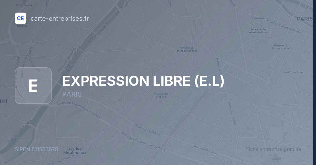 EXPRESSION LIBRE (E.L) — 811528678 — fiche entreprise