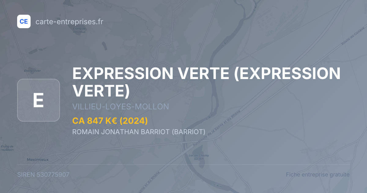 EXPRESSION VERTE — 530775907 — fiche entreprise