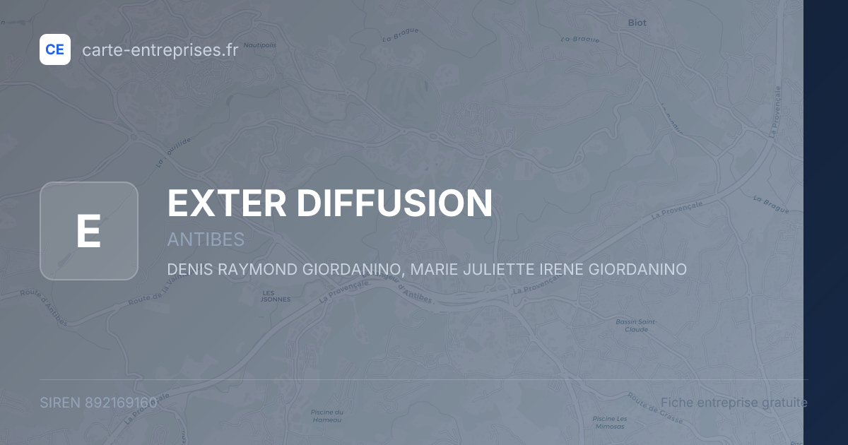 EXTER DIFFUSION — 892169160 — fiche entreprise
