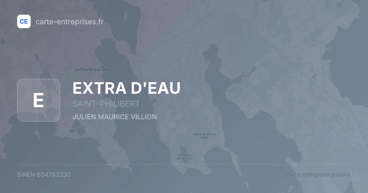 EXTRA D'EAU — 804783330 — fiche entreprise
