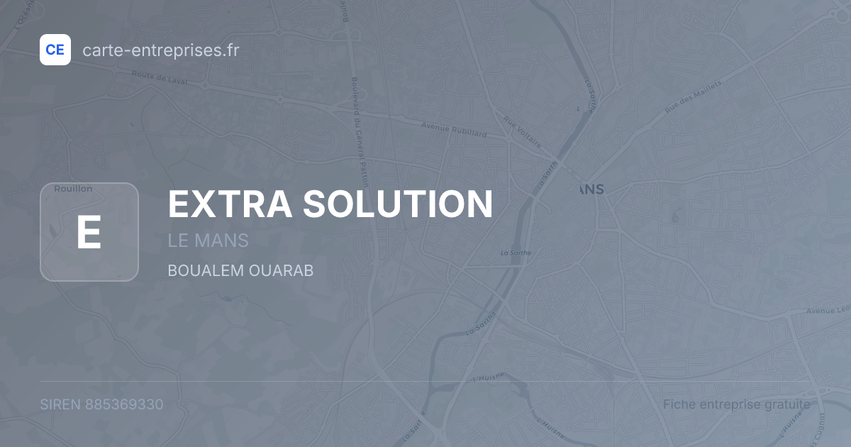 EXTRA SOLUTION — 885369330 — fiche entreprise