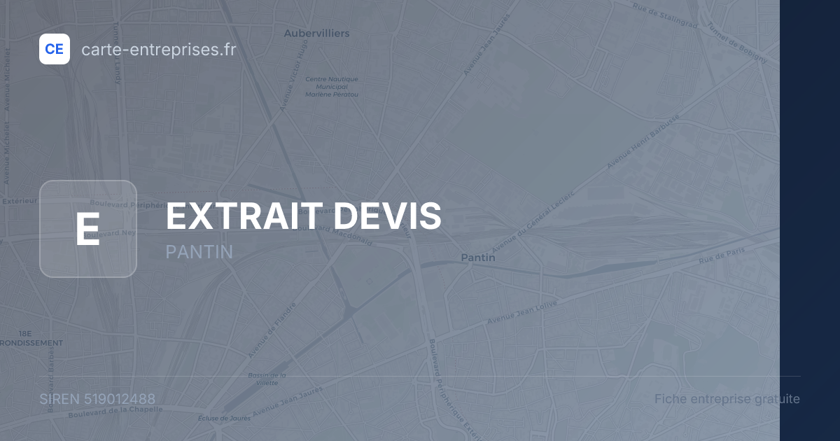 EXTRAIT DEVIS — 519012488 — fiche entreprise