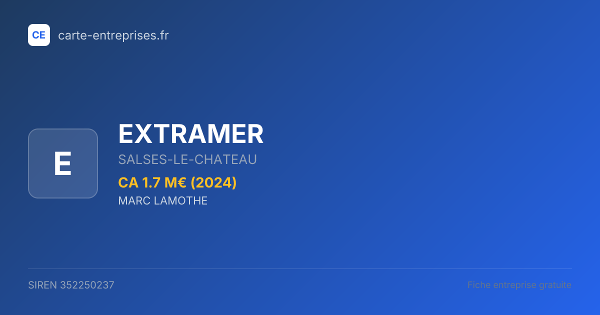 EXTRAMER — 352250237 — fiche entreprise