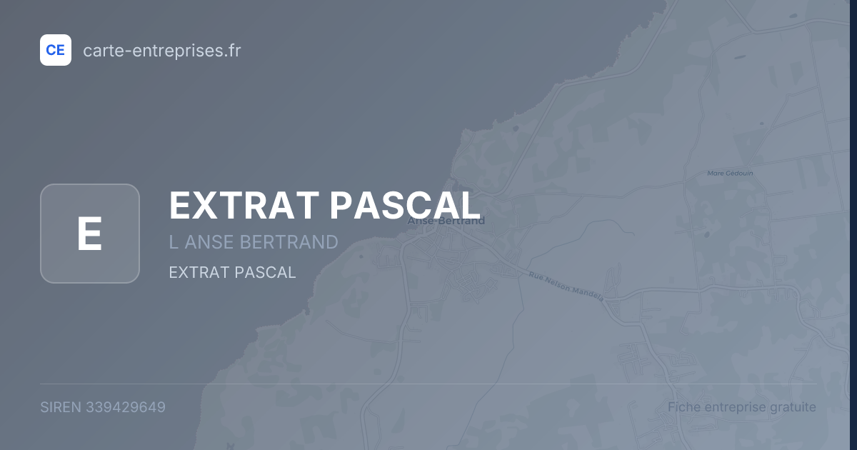 EXTRAT PASCAL — 339429649 — fiche entreprise