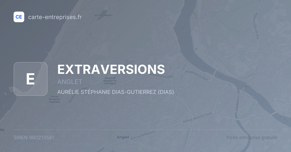 EXTRAVERSIONS — 980213581 — fiche entreprise