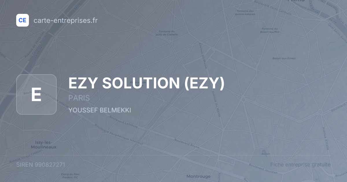 EZY SOLUTION (EZY) — 990827271 — fiche entreprise