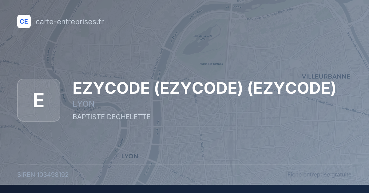 EZYCODE (EZYCODE) (EZYCODE) — 103498192 — fiche entreprise
