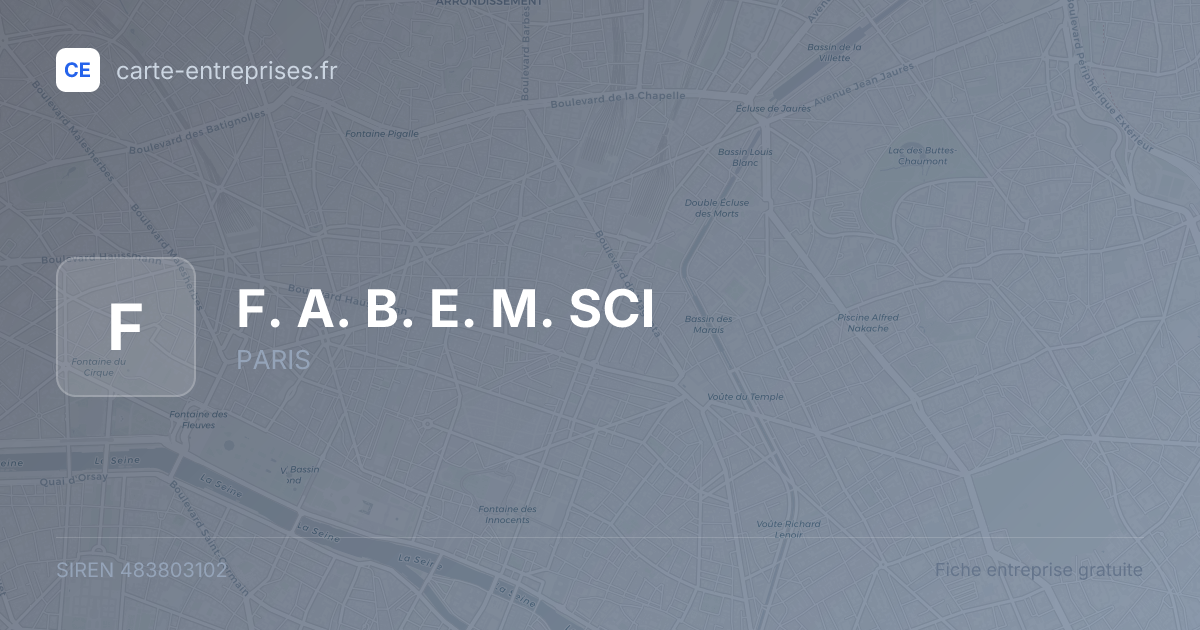 F. A. B. E. M.  SCI — 483803102 — fiche entreprise