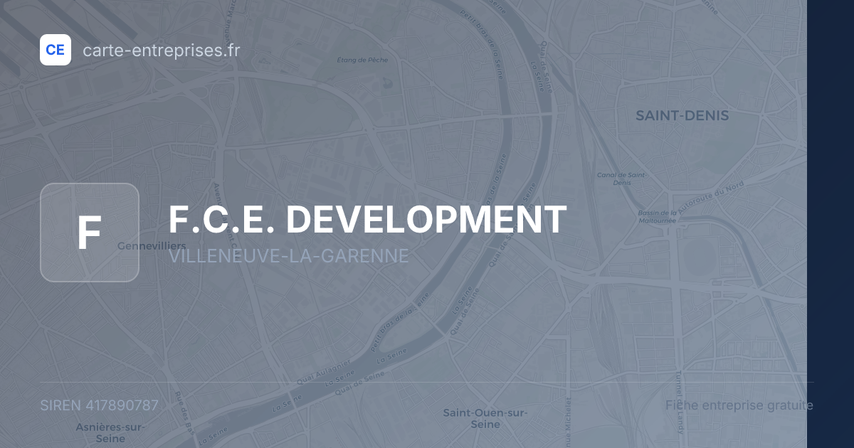 F.C.E. DEVELOPMENT — 417890787 — fiche entreprise