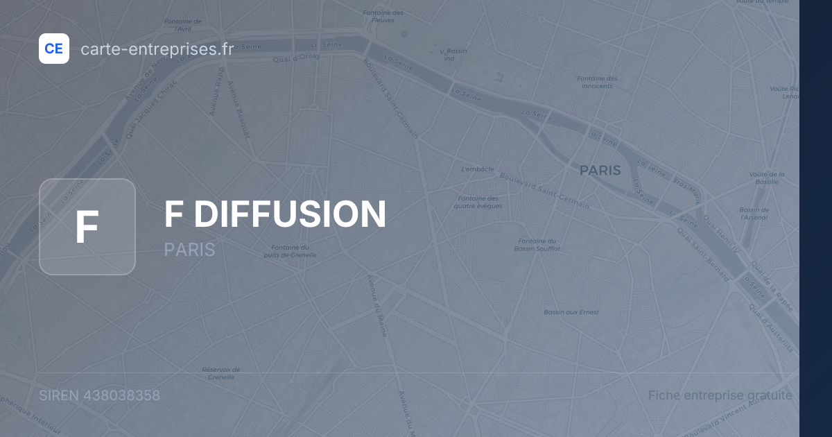 F DIFFUSION — 438038358 — fiche entreprise