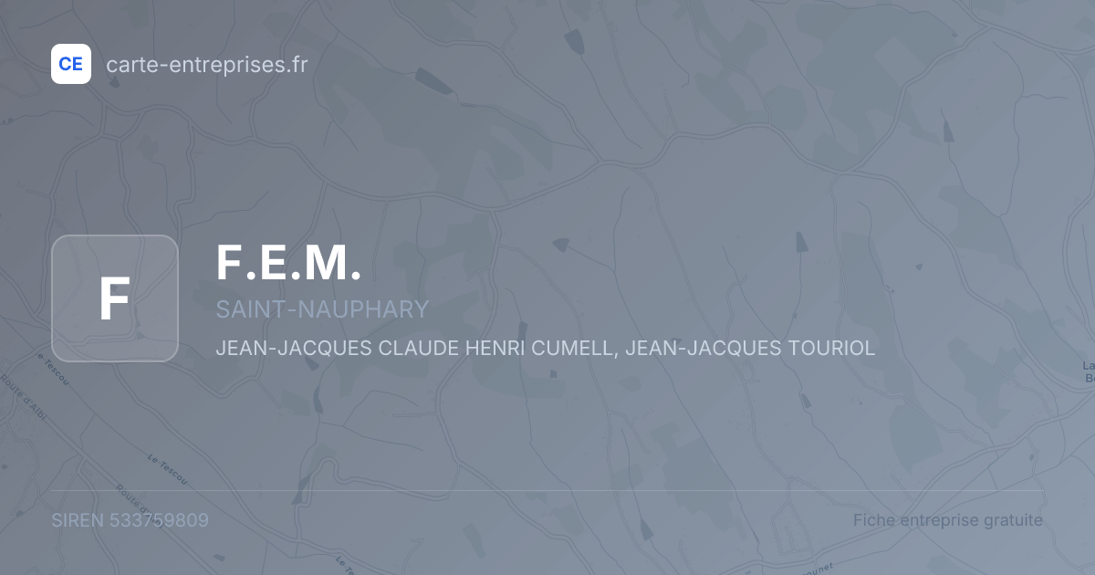 F.E.M. — 533759809 — fiche entreprise