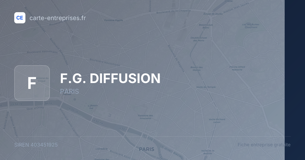 F.G. DIFFUSION — 403451925 — fiche entreprise
