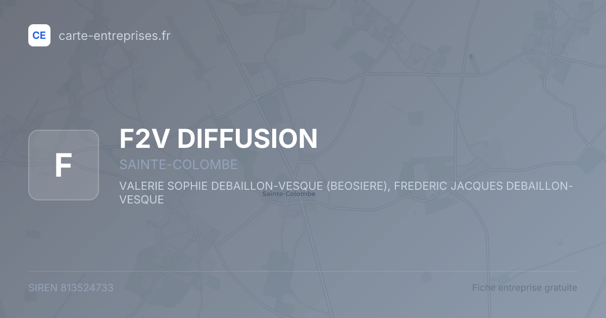 F2V DIFFUSION — 813524733 — fiche entreprise