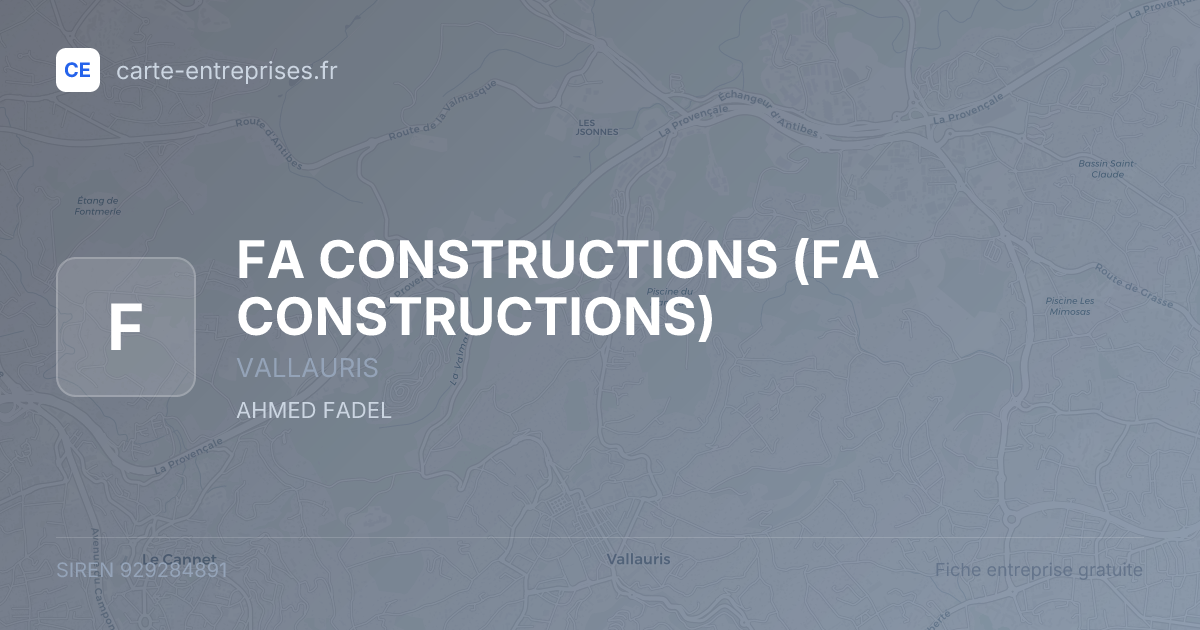 FA CONSTRUCTIONS — 929284891 — fiche entreprise