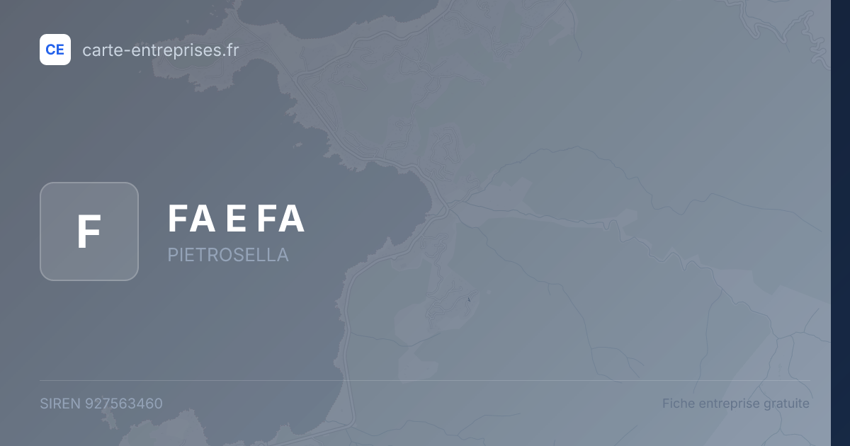 FA E FA — 927563460 — fiche entreprise