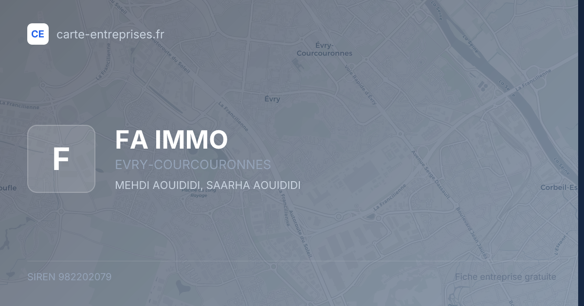 FA IMMO — 982202079 — fiche entreprise