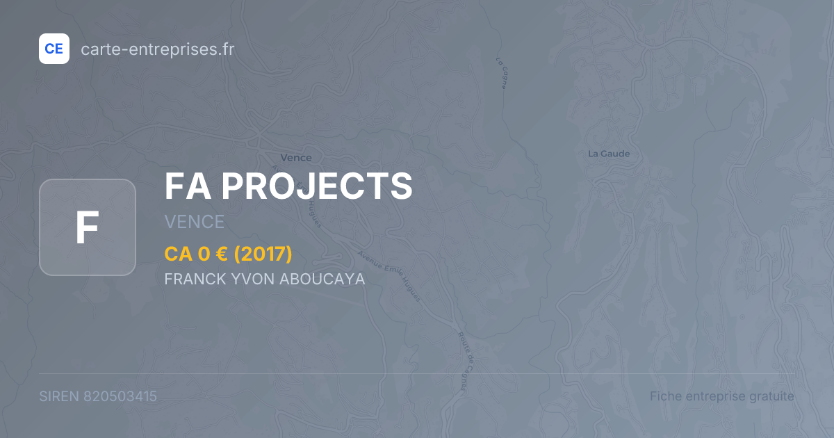 FA PROJECTS — 820503415 — fiche entreprise