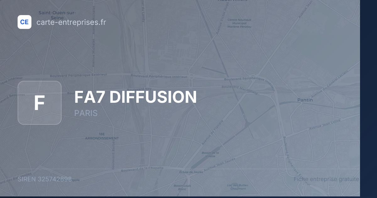 FA7 DIFFUSION — 325742898 — fiche entreprise
