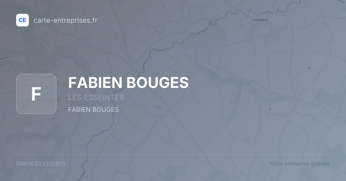 FABIEN BOUGES — 823350913 — fiche entreprise