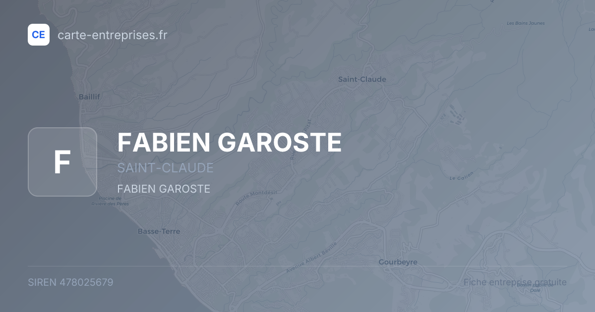 FABIEN GAROSTE — 478025679 — fiche entreprise