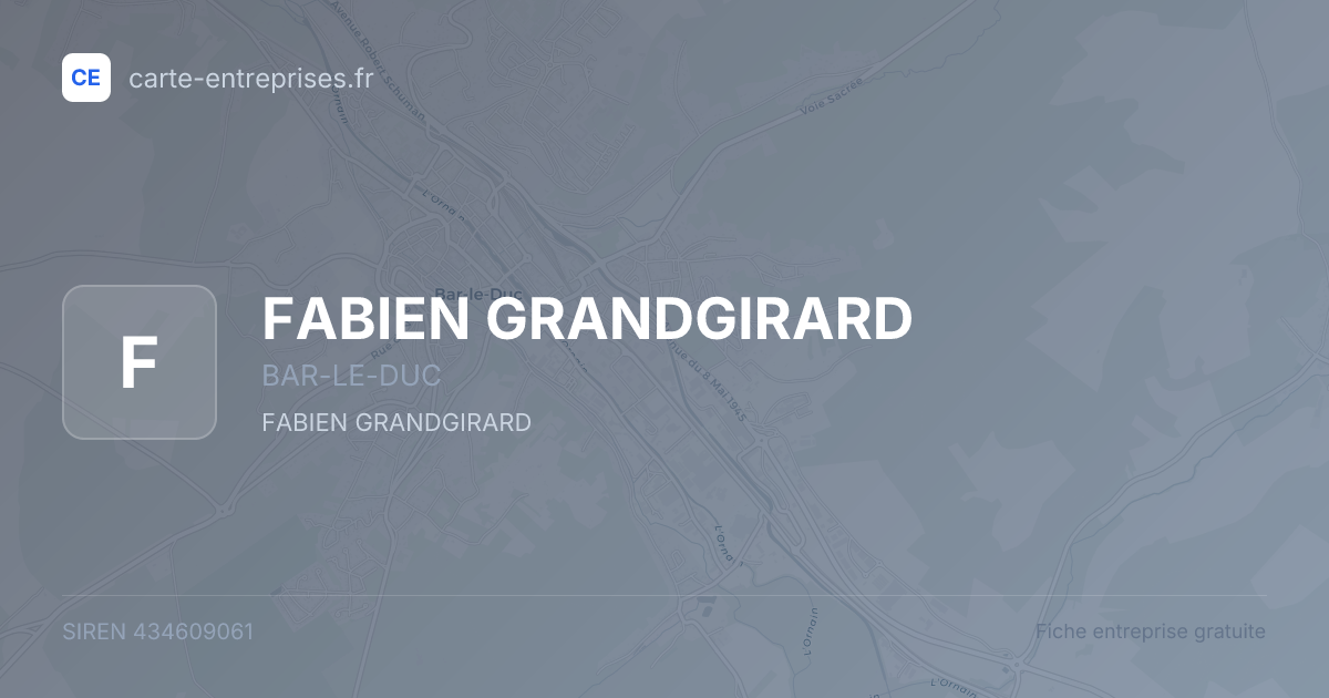FABIEN GRANDGIRARD — 434609061 — fiche entreprise