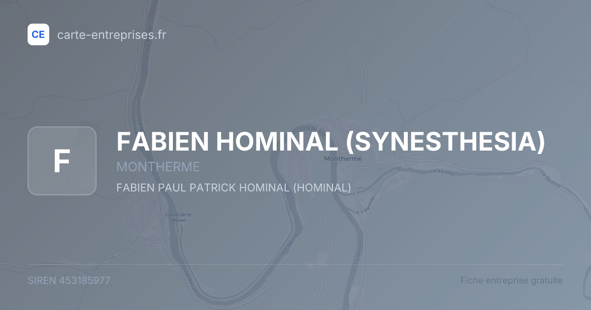 FABIEN HOMINAL (SYNESTHESIA) — 453185977 — fiche entreprise