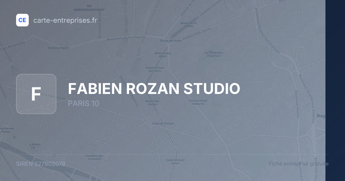 FABIEN ROZAN STUDIO — 527802078 — fiche entreprise
