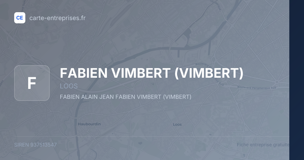 FABIEN VIMBERT (VIMBERT) — 937513547 — fiche entreprise