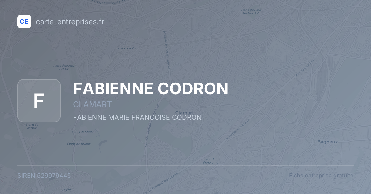 FABIENNE CODRON — 529979445 — fiche entreprise
