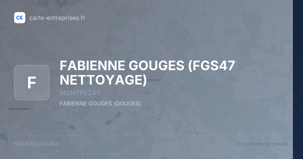 FABIENNE GOUGES (FGS47 NETTOYAGE) — 822046454 — fiche entreprise