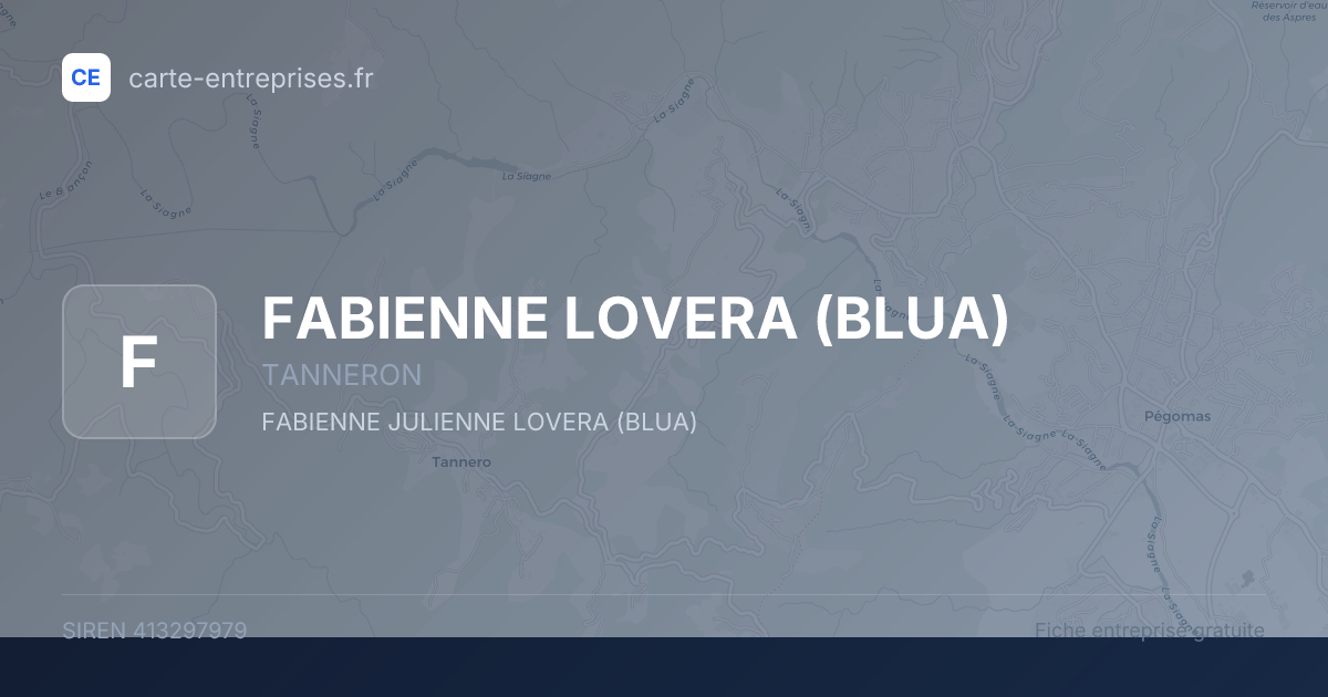 FABIENNE LOVERA (BLUA) — 413297979 — fiche entreprise