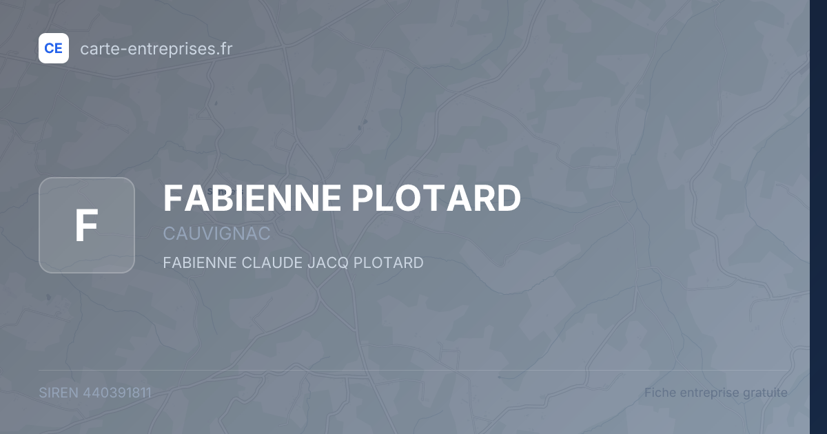 FABIENNE PLOTARD — 440391811 — fiche entreprise