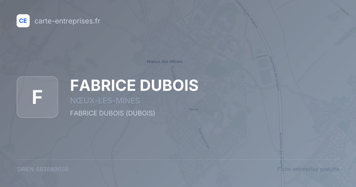 FABRICE DUBOIS — 483889036 — fiche entreprise