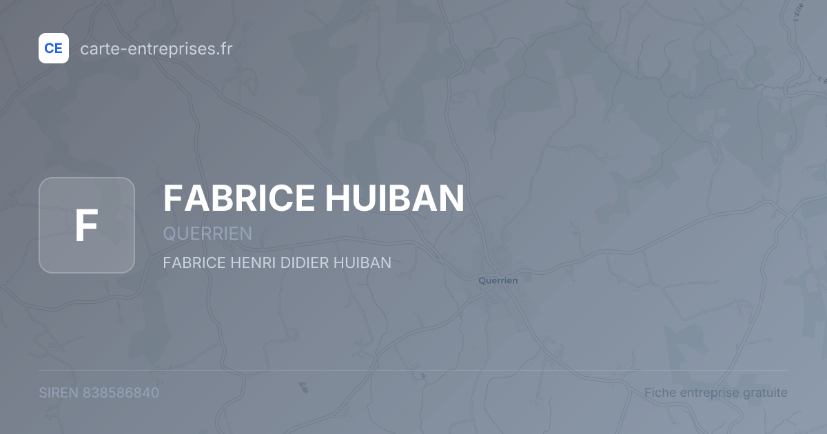 FABRICE HUIBAN — 838586840 — fiche entreprise