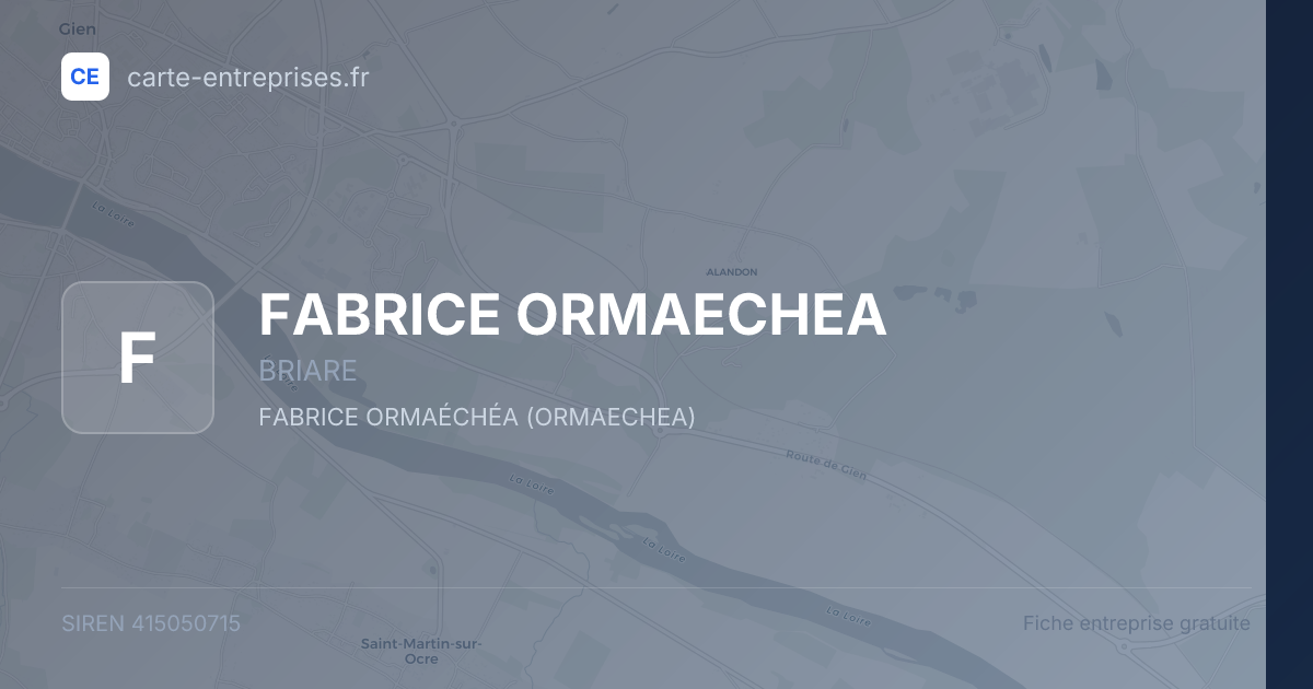 FABRICE ORMAECHEA — 415050715 — fiche entreprise