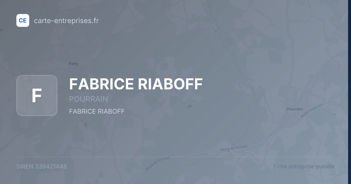 FABRICE RIABOFF — 339421448 — fiche entreprise