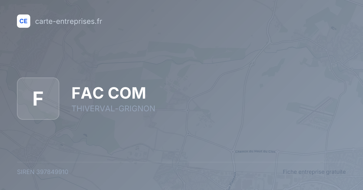 FAC COM — 397849910 — fiche entreprise