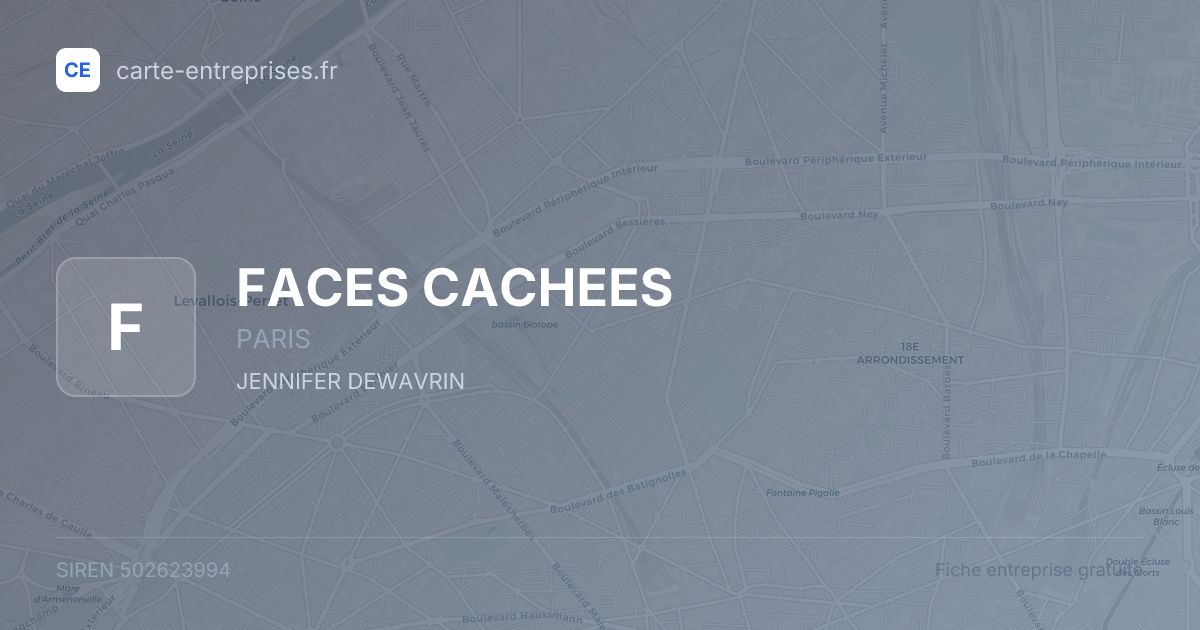 FACES CACHEES — 502623994 — fiche entreprise