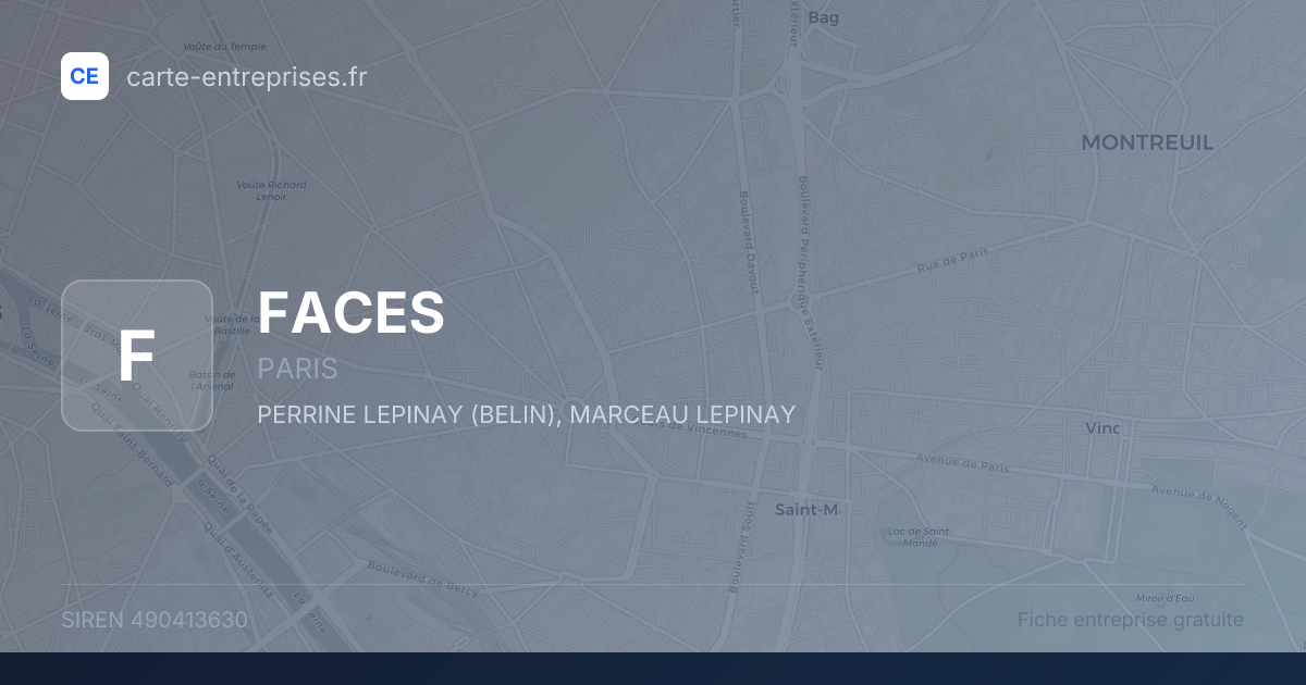FACES — 490413630 — fiche entreprise
