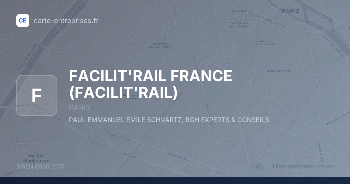 FACILIT'RAIL FRANCE (FACILIT'RAIL) — 803612175 — fiche entreprise