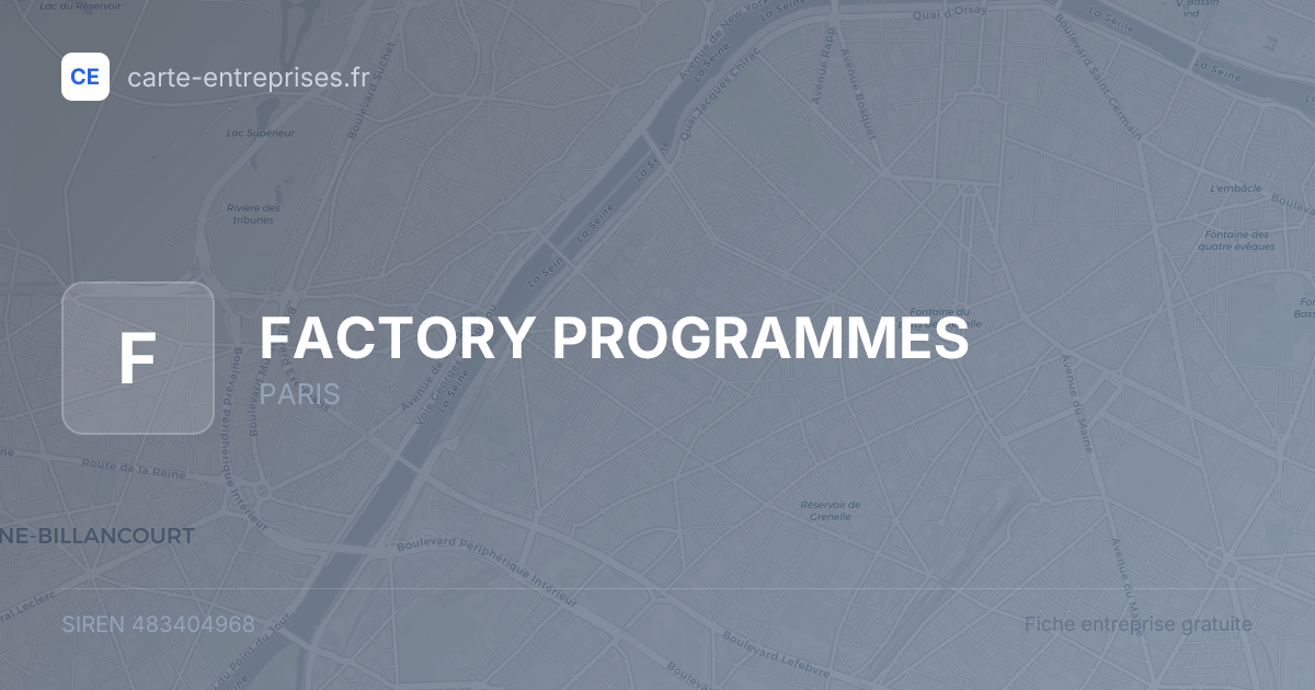 FACTORY PROGRAMMES — 483404968 — fiche entreprise