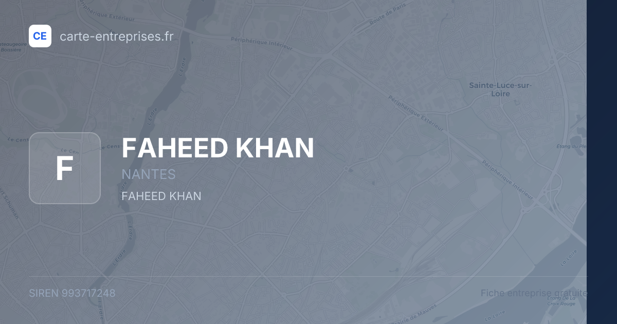 FAHEED KHAN — 993717248 — fiche entreprise
